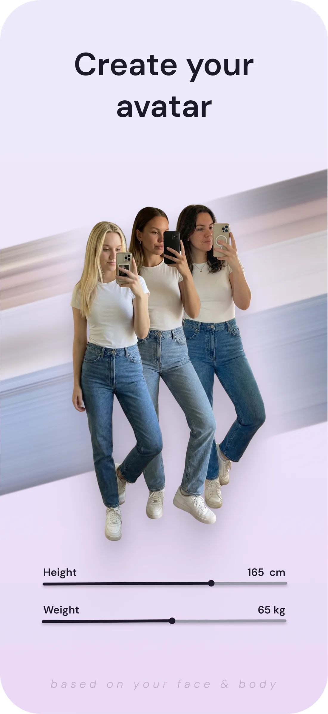 Creating a personal DrapeAI avatar from height and body measurements